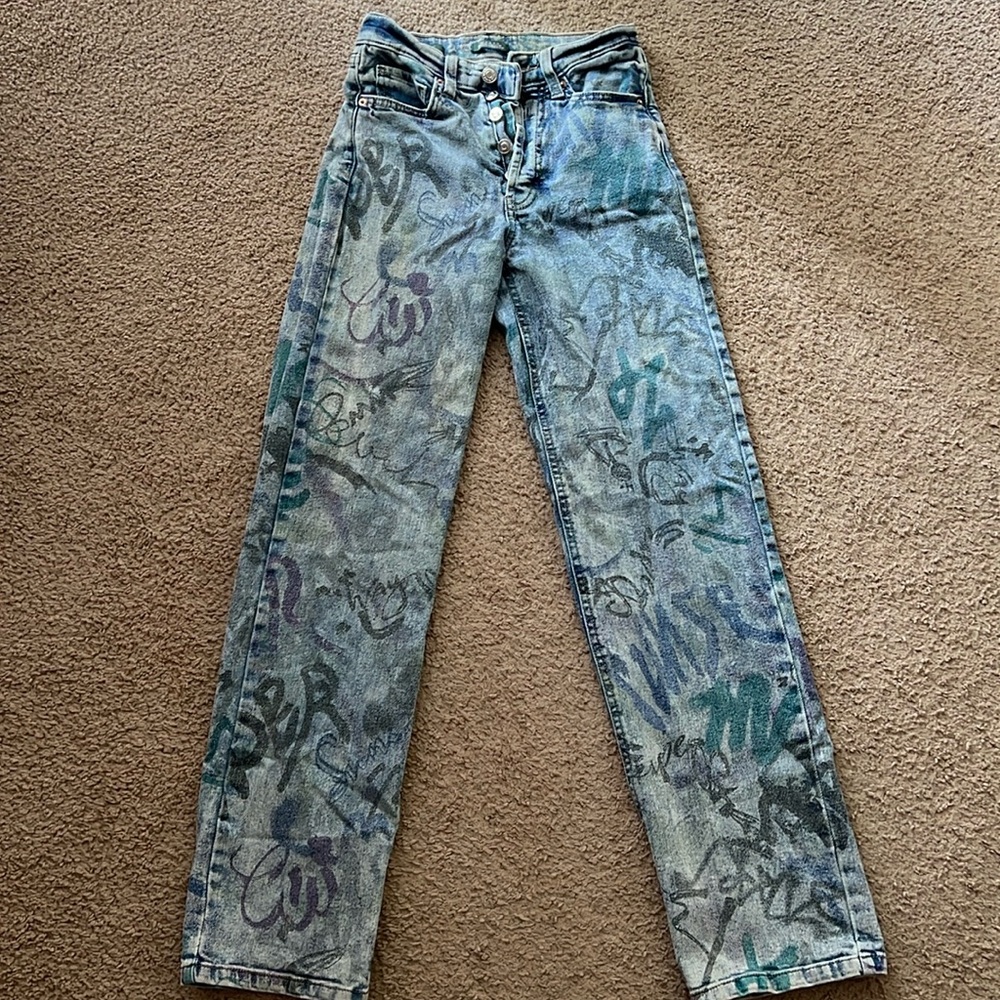 Women’s Wild Fable Jeans Graffiti Button Fly 00